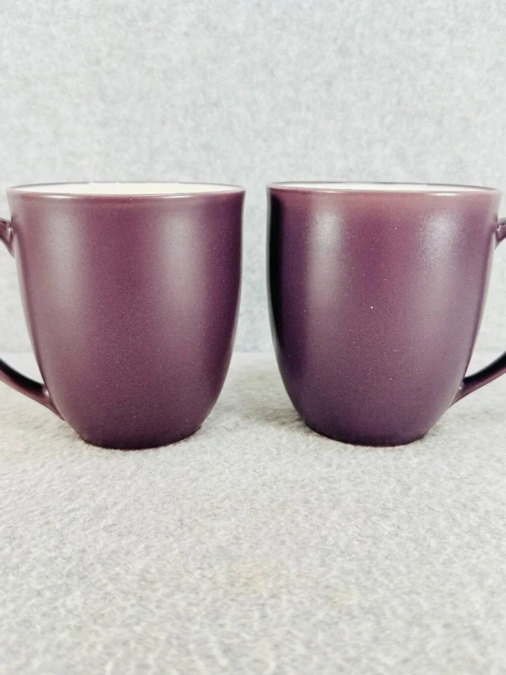 Noritake Colorwave Purple 2 Mugs Coffee Cups White 8486 Stoneware